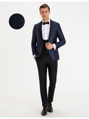 Pierre Cardin Erkek Koyu Mavi Yelekli Damatlık Smokin 50225350-VR032