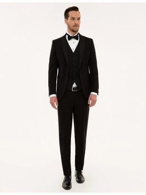 Pierre Cardin Erkek Siyah Ex. Slim Fit Smokin Damatlık 50227181-VR046