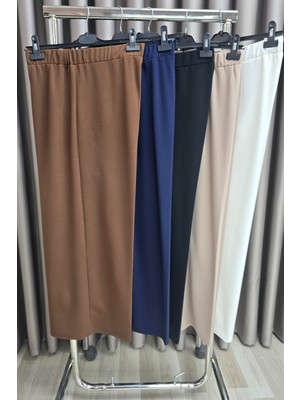 Elmas Tesettür Kadın Giyim Büyük Beden Bol Paça Scuba Pantolon