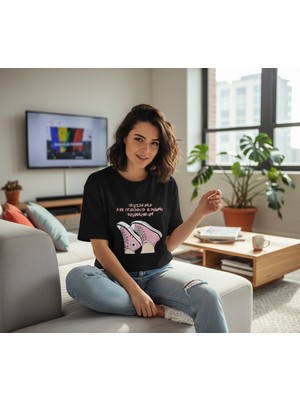 Hena Farklı Frekans Oversize T-Shirt – Tarzı Da Düşüncesi De Özgün Siyah %100 Pamuklu