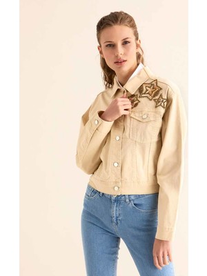 ROMAN Yıldız Detaylı Ekru Kadın Ceket Ekru Y9951006_049