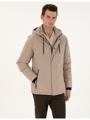 Pierre Cardin Erkek Bej Kapüşonlu Mont 50313983-VR011
