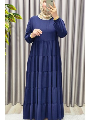 Elmas Tesettür Kadın Tesettür Giyim Büyük Beden 5 Katlı Endonezya Krebi Elbise