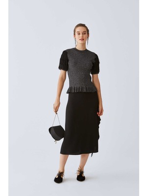 ROMAN Yan Detaylı  Etek Siyah K2015056_001