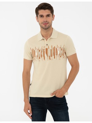 Pierre Cardin Erkek Bej Slim Fit Polo Yaka T-Shirt 50242118-VR011