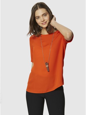 ROMAN Yuvarlak Yakalı Bluz Oranj Y9913008_011