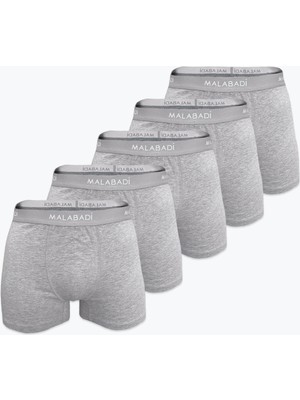 Malabadi Erkek Gri 5 Li Pamuk Elastan Boxer 5M075