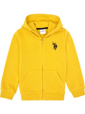 U.S. Polo Assn. Erkek Çocuk Sarı Fermuarlı Kapüşonlu Sweatshirt 50316706-VR094