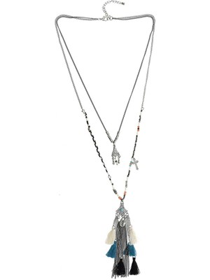 ROMAN Püskül Ve Boncuk Detaylı Kolye Standart Renk Y1986207_089