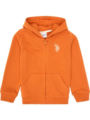 U.S. Polo Assn. Erkek Çocuk Bakır Fermuarlı Kapüşonlu Sweatshirt 50316706-VR182