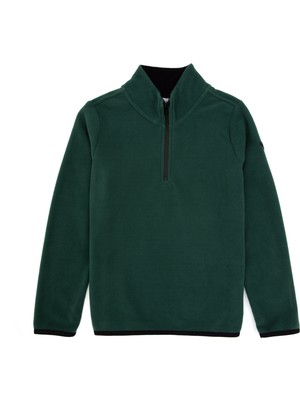 U.S. Polo Assn. Erkek Çocuk Koyu Yeşil Yarım Fermuarlı Sweatshirt 50313841-VR079