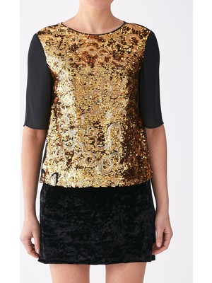 ROMAN Payet İşlemeli  Bluz Gold K1413107_076