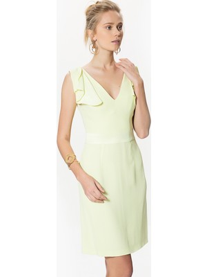 ROMAN Omuz Detaylı Sırt Dekolteli Abiye Elbise Sarı Y1711170_009