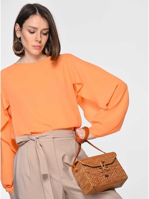 ROMAN Kol Detaylı Bluz Kayısı Y1913064_033