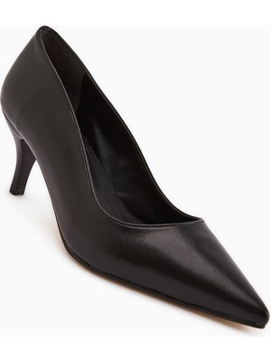 Limoya Flora Siyah Stiletto Kadın Topuklu Ayakkabı