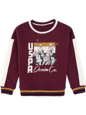 U.S. Polo Assn. Erkek Çocuk Bordo Sweatshirt 50308572-VR177
