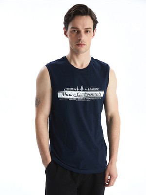 Lc Waikiki Yeni Sezon Bisiklet Yaka Baskılı Erkek Kolsuz Tişört