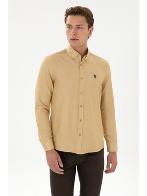 U.S. Polo Assn. Erkek Petrol Basic Gömlek Slim Fit Trend Tarzı Uzun Kol 50316723-VR151