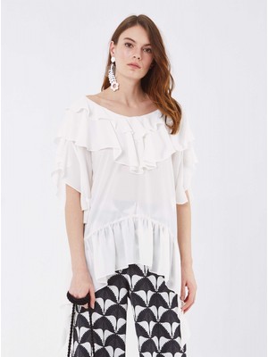 ROMAN Fırfır Detaylı Bluz Kemik Y1813038_019