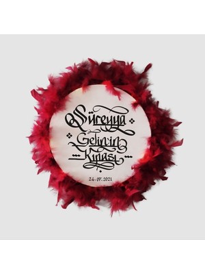 Evsay Isme Özel Deri Tef Kına Tefi Otrişli Süslenmiş Gelin Tefi 30 cm Vurmalı Çalgı Müzik Aleti Def