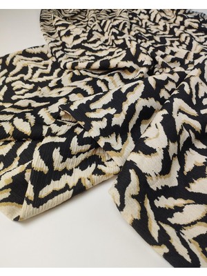 Kumaş Parça Ekru Sütlü Kahve Siyah Irmak Örme Jarse (En 160 cm x Boy 300 Cm)