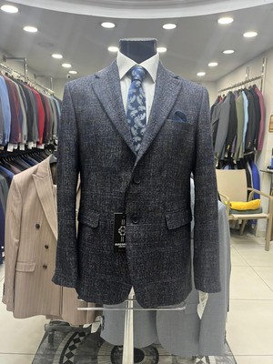 Massaro Battal Boy Büyük Beden Yünlü Kışlık Erkek Ceket