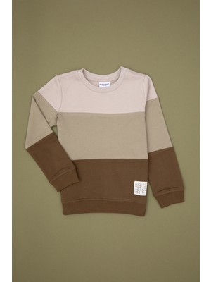 U.S. Polo Assn. Erkek Çocuk Haki Basic Bisiklet Yaka Sweatshirt 50313977-VR027