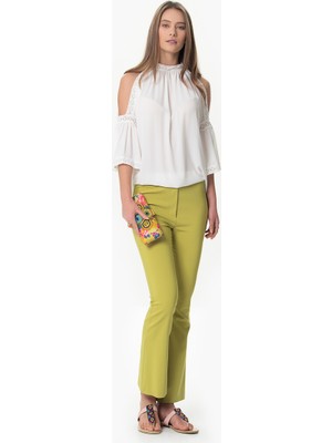 ROMAN Geniş Paça Pantolon Fıstık Yeşili Y1612038_042