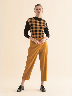 ROMAN Kısa Paçalı Yün Pantolon Safran K1912066_041