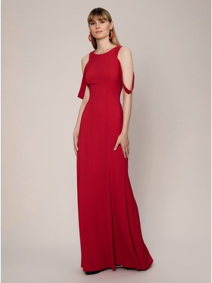 ROMAN Kol Detaylı Uzun  Gece Elbisesi Kırmızı K1911316_006