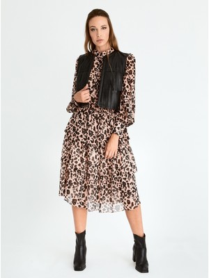 ROMAN Deri Görünümlü Püsküllü  Yelek Siyah K2017001_001