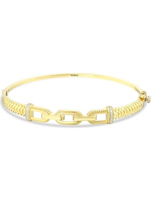 Assos Pırlanta Taşlı Tasarım Altın Kelepçe - 14K