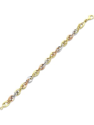 Assos Pırlanta Altın Tasarım Zincir Bileklik - 14K