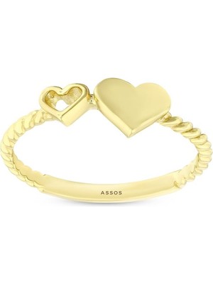 Assos Pırlanta Taşlı Tasarım Altın Yüzük - 14K