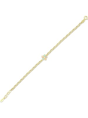 Assos Pırlanta Çiçek Figürlü Altın Çocuk Bileklik - 14K