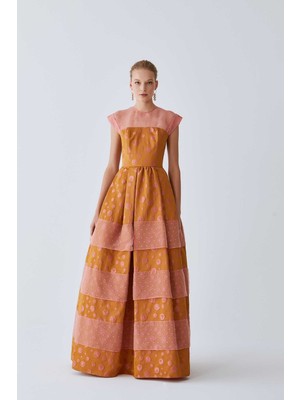 ROMAN Kabarık Renk Desenli Nişan Elbisesi Standart Renk K2011392_089