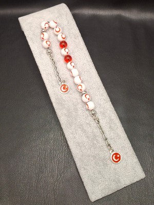 Han Ticarethane Özel Tasarım Beyaz Renk Ay Yıldızlı 15'li Zaza Tesbih