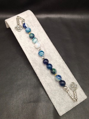 Han Ticarethane 11'li Mavi Akik Özel Tasarım Zaza Tesbih