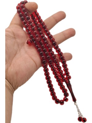 Han Ticarethane Kırmızı Renk 99LU Toz Kehribar Tesbih