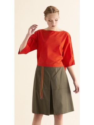 ROMAN Kol Detaylı Kadın Bluz Oranj Y1813036_011