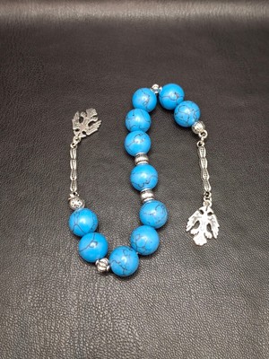 Han Ticarethane 11'li Zaza Model Mavi Doğal Taş Havlit Tesbih