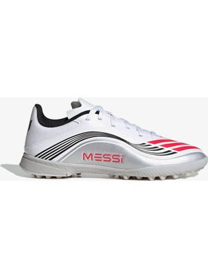 adidas F50 Messi League Çocuk Beyaz Halı Saha Kramponu.-