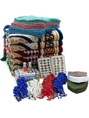 İhvan 20 Kişilik Hac ve Umre Hediyelik Kadife Seccade Seti – Delüks (Eyb)