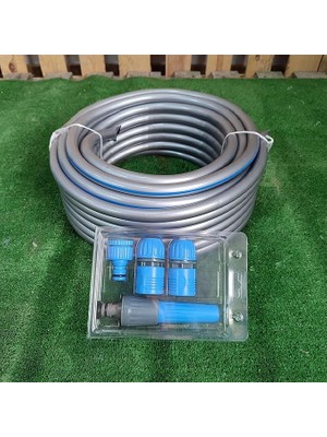 Hortum Seti Garden Kit Bahçe Çeşme Su Hortumu Iç Çap 1/2 Sulama Araç Yıkama 20 Metre