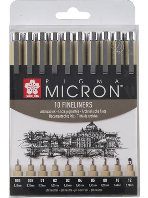 Pigma Micron Teknik Çizim Kalem Seti 10'lu