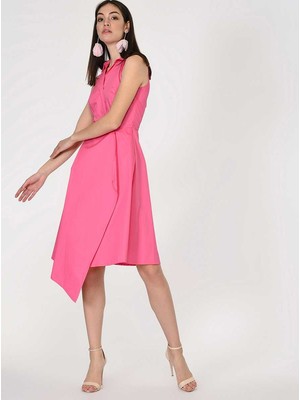 ROMAN Asimetrik Midi Gece Elbisesi Pembe Y1911115_038