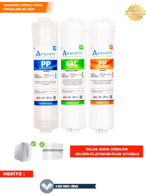 İhlas Aura Cebilon Silver Platinum ve Plus Uyumlu 3'lü Filtre Seti