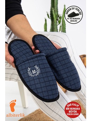 Albishoes Erkek Ev Terliği Misafir Terliği Çeyiz Bohça Terliği Damat Terliği Kışlık Erkek Ev Terlik