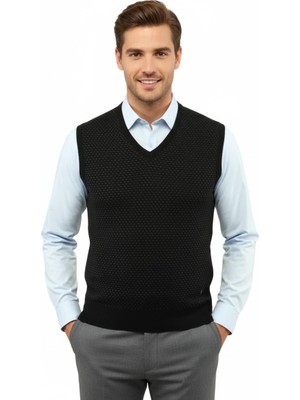 Erkek V Yaka Süveter Çelik Örgü Regular Kalıp 5201H BGL-ST04842