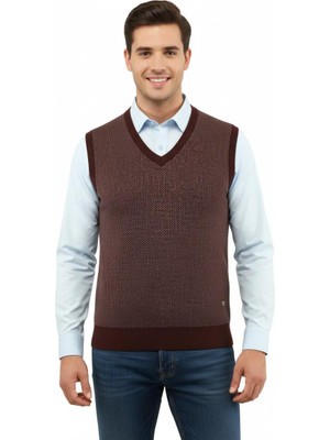 Erkek V Yaka Süveter Çelik Örgü Regular Kalıp 5206H BGL-ST04841